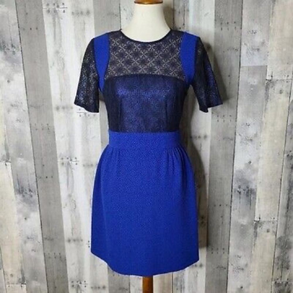 Sandro cobalt lace dress size 2